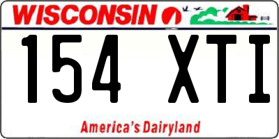 WI license plate 154XTI
