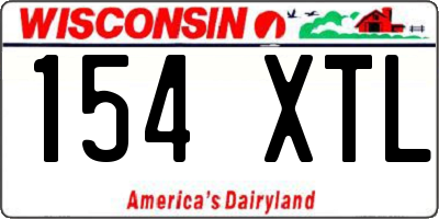 WI license plate 154XTL