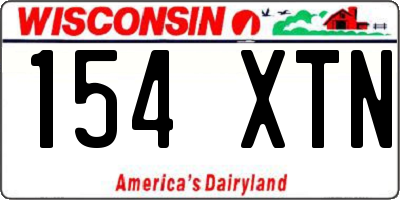 WI license plate 154XTN