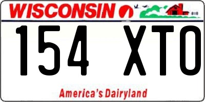 WI license plate 154XTO