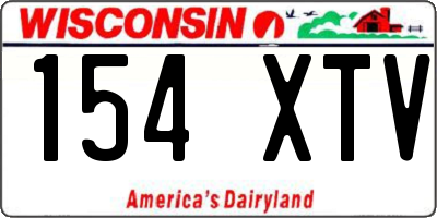 WI license plate 154XTV