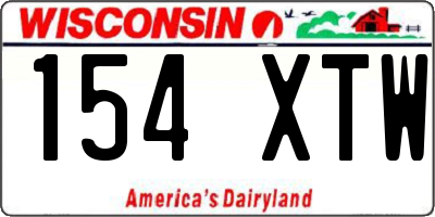 WI license plate 154XTW