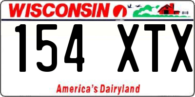 WI license plate 154XTX