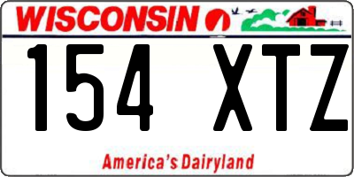 WI license plate 154XTZ