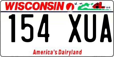 WI license plate 154XUA