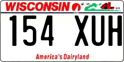 WI license plate 154XUH