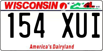 WI license plate 154XUI