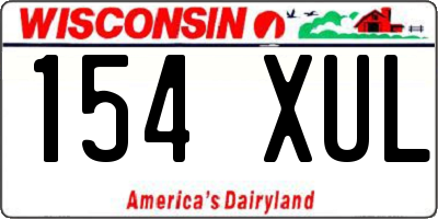 WI license plate 154XUL