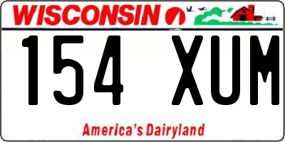 WI license plate 154XUM