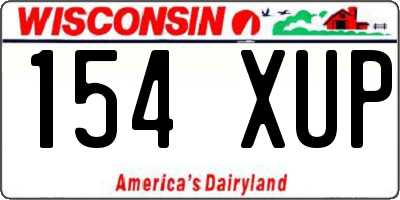 WI license plate 154XUP