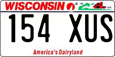 WI license plate 154XUS