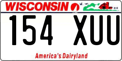 WI license plate 154XUU