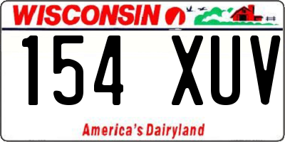 WI license plate 154XUV