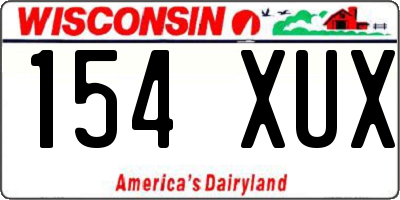 WI license plate 154XUX