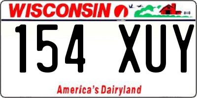 WI license plate 154XUY