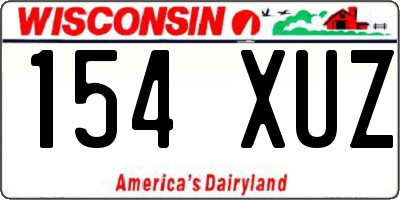 WI license plate 154XUZ