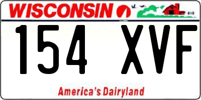 WI license plate 154XVF