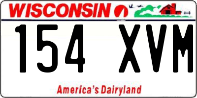 WI license plate 154XVM