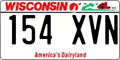 WI license plate 154XVN
