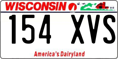 WI license plate 154XVS