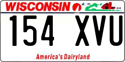 WI license plate 154XVU