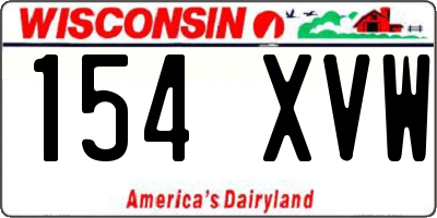 WI license plate 154XVW