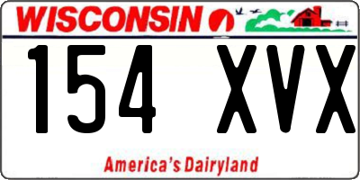 WI license plate 154XVX
