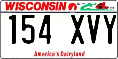 WI license plate 154XVY