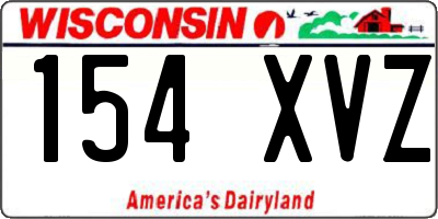 WI license plate 154XVZ