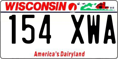 WI license plate 154XWA