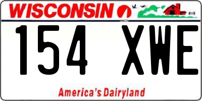 WI license plate 154XWE