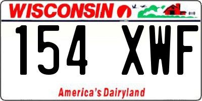 WI license plate 154XWF