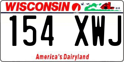 WI license plate 154XWJ