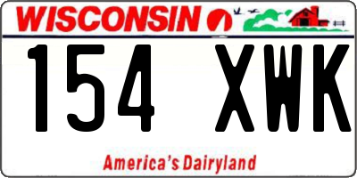 WI license plate 154XWK