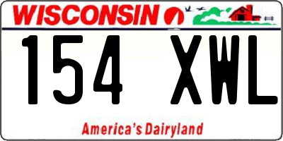 WI license plate 154XWL