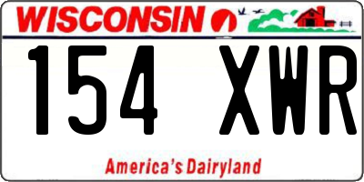 WI license plate 154XWR