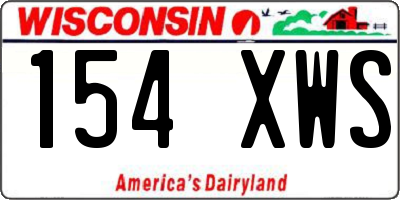 WI license plate 154XWS