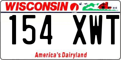 WI license plate 154XWT
