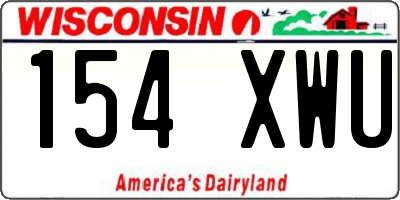 WI license plate 154XWU