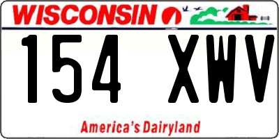 WI license plate 154XWV