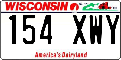 WI license plate 154XWY
