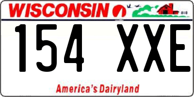 WI license plate 154XXE