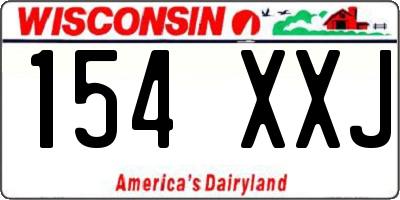 WI license plate 154XXJ
