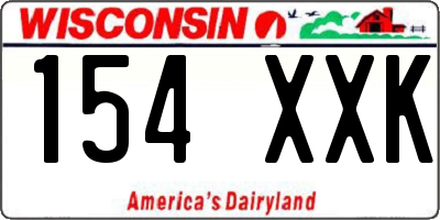 WI license plate 154XXK
