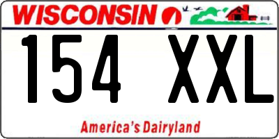 WI license plate 154XXL