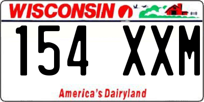WI license plate 154XXM
