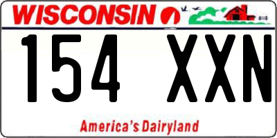 WI license plate 154XXN