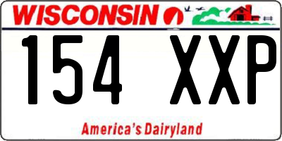 WI license plate 154XXP