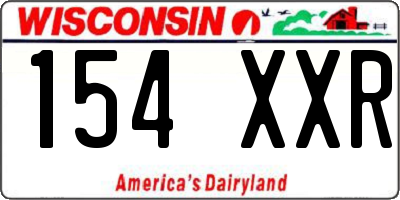 WI license plate 154XXR