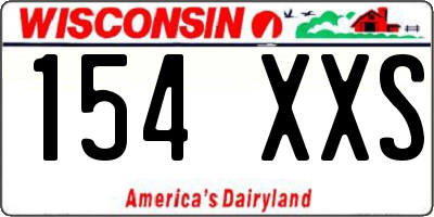 WI license plate 154XXS